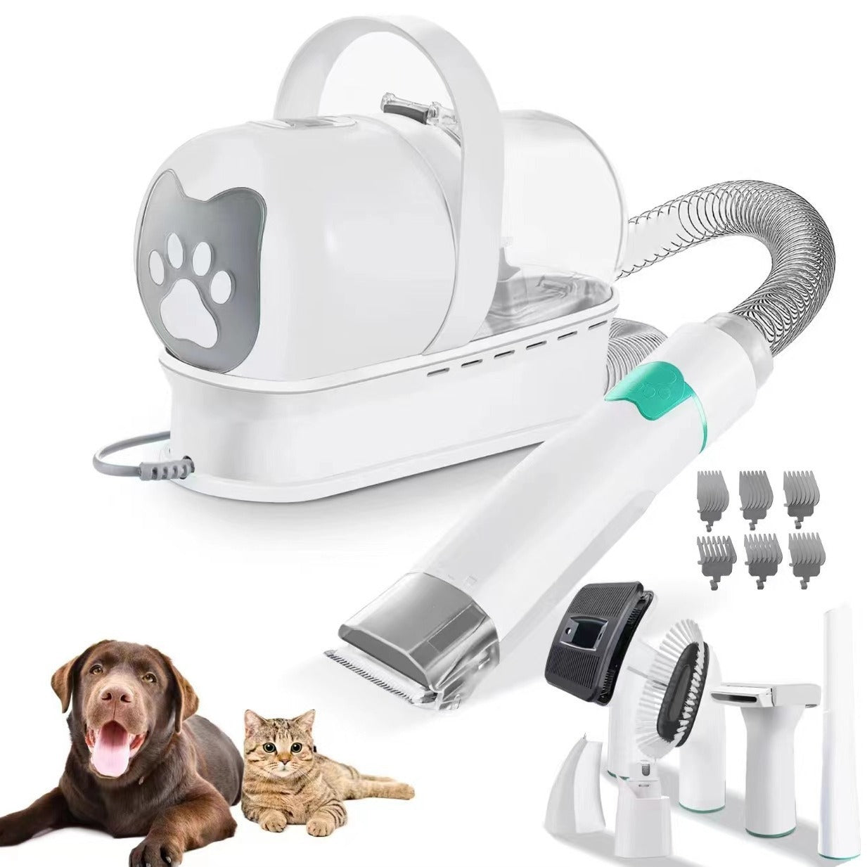 FurClean 7-in-1 Tierpflege-Staubsauger-Kit – Sauberes Trimmen & Fellpflege