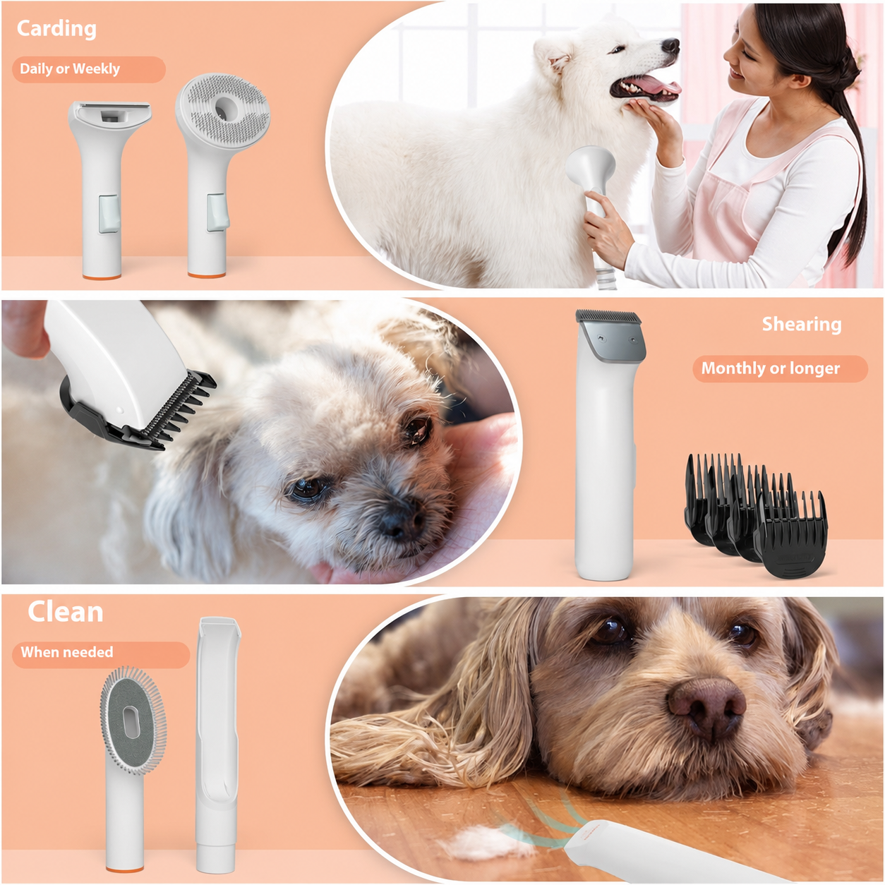 GroomEase 5-in-1 Pet Vacuum Kit