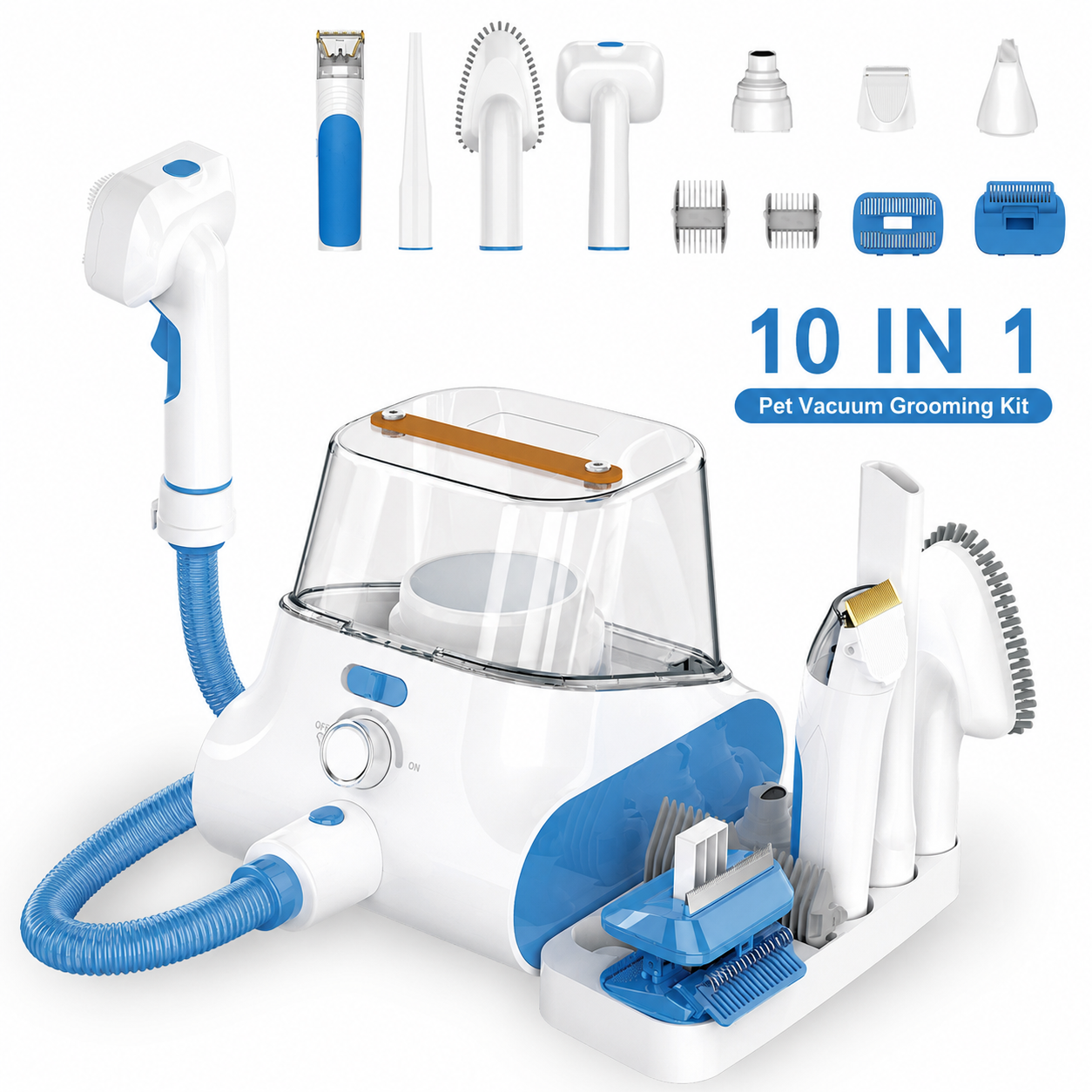 10-in-1 Pet Grooming Vacuum Kit for Dogs & Cats